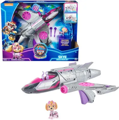 A product image showing the packaging of a toy jet and the toy jet itself with a small figure.