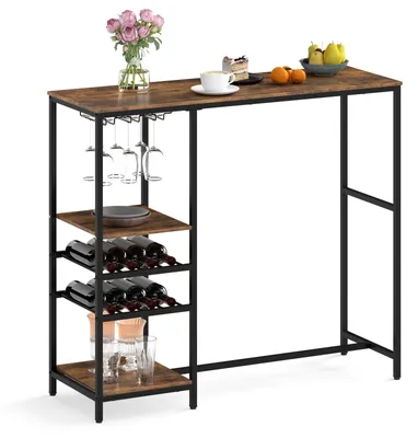 Bartafel mit Weinregal & Glashaltern, 121x41x105,5 cm