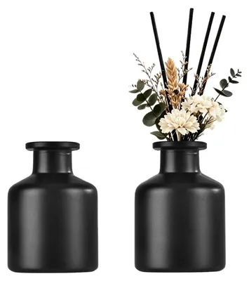 2er-Set schwarze Glas-Diffuserflaschen 50 ml für Aromatherapie