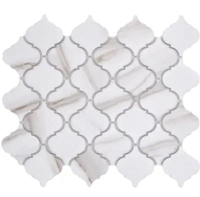 Produktbild von Keramikmosaik weiß matt Steinoptik Mosaikfliese Küchenwand Fliesenspiegel Bad Duschwand MOS13-0204_f