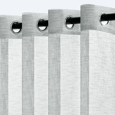 Immagine prodotto di Tende per finestra, 140 x 225 cm, set da 2, voile trasparenti, color grigio chiaro, per soggiorno