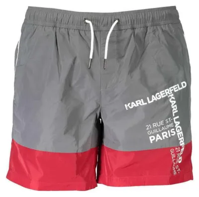 Produktbild von Karl Lagerfeld - Badeshorts für Herren NA526 (XXL) (Grau/Rot)