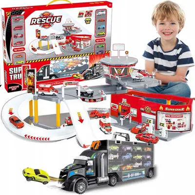 Produktbild von Matadi Feuerwehr Parkhaus LKW Spielset für Kinder