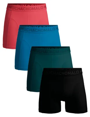 Produktbild von Muchachomalo Herren Boxershorts – 4er Pack – Baumwolle Stretch – Bequeme Unterwäsche – Größe M - SOLID1010-782