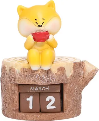 Image de Calendrier perpétuel Calendrier de bureau perpétuel en bloc de bois Calendrier de l'Avent en bois Mini-calendrier Bureau,