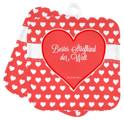 Produktbild von Mr. & Mrs. Panda Topflappen Stiefkind - Geschenk, topfhalter, Kid, Liebling, Sohn, Topfuntersetzer, Ofenlappen, Kids, Topflappenset, Taufe, Kochlappen