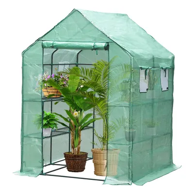 Image de TolleTour Serre en film plastique pour tomates Serre précoce Tente en film plastique réutilisable Vert 143x143x195cm