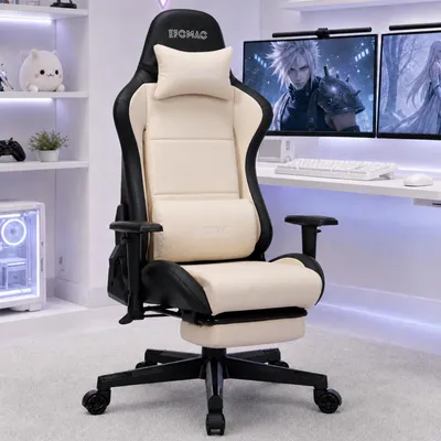 Image de Chaise ergonomique pour le gaming et le bureau, avec repose-pieds
