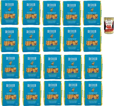 Produktbild von De Cecco Mezzi Rigatoni N°26 100% Italienisch Pasta Nudeln 20x 500g + Italian Gourmet Polpa 400g