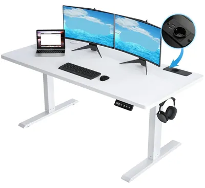 Immagine prodotto di Mobili da ufficio - Scrivania - Tavolo per computer - Arredamento per ufficio - Scrivania regolabile in altezza (seduta e standing) - Scrivania con regolazione elettrica
