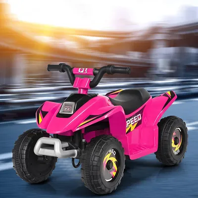 Produktbild von 6V Elektrischer Kinder-Quad mit Rückwärtsgang & Elektrischer Bremse, Kinderfahrzeug, Mini Elektroquad für Kinder bis 30 kg, max. 4,6 km/h, Elektrofahrzeuge (Rosa)