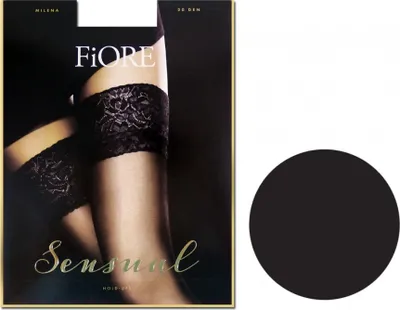 Produktbild von Glatte, selbsttragende Strümpfe mit Fiore-Spitze 20 den Schwarz 6
