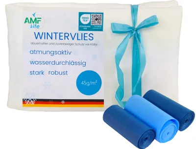 Produktbild von AMF Life Wintervlies+3 Bänder, für Pflanzen 1m x 5m - 120g/m² weiß