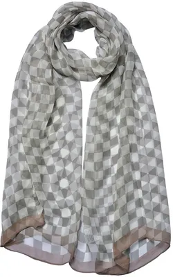 Produktbild von Clayre & Eef Gemusterter Damenschal 50x160 cm Grün Beige Synthetisch