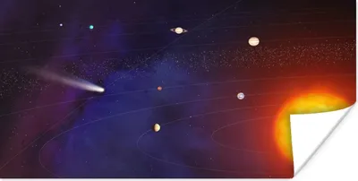 Produktbild von MuchoWow® Poster Der Mars in unserem Sonnensystem 40x20 cm - Poster für die Wand - Poster Schlafzimmer