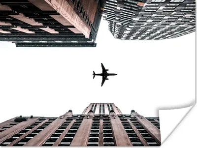 Produktbild von MuchoWow® Poster Flugzeuge - Stadt - Wohnung 120x90 cm - Wandbild