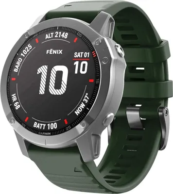 Produktbild von Strap-it Silikonarmband, passend für Garmin Fenix 5x (Plus) / Fenix 6x (Pro) / Fenix 7x (Pro) / Garmin Fenix 8 - 51 mm - Dunkelgrün