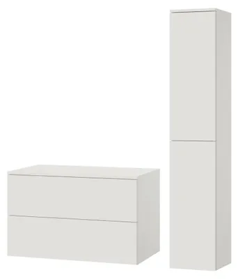 Produktbild von Badezimmerset 2-Teilig: Unterschrank + Hochschrank Color Weiß (2S 80 + 2D 160)