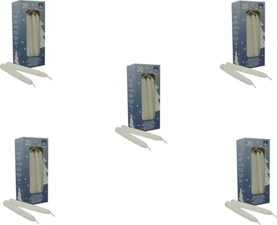 Produktbild von 100 Baumkerzen selbstlöschend Weiß (5x20 Stk.) Gies Kerzen