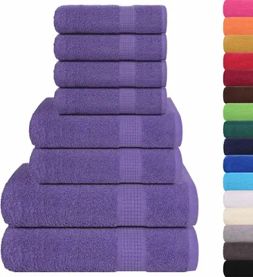 Produktbild von vidaXL 8-tlg. Handtuch-Set FROGN Lila 360 g/m²