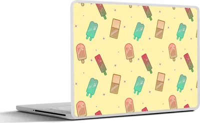 Produktbild von MuchoWow® Laptop Aufkleber Sticker Cover Muster - Eiscreme - Sommer - Sterne 31x22.5 cm - Laptop-Deko