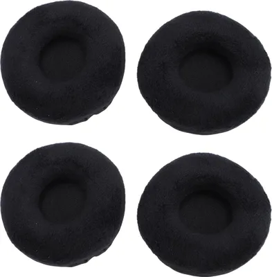 Image de 4 coussinets d'oreille de rechange en velours et mousse pour casque YH100 ATH-WS70 ATH-WS99 ATH-WS77 MDR-V55 MDR-V500DJ Noir