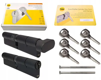 Produktbild von Yale Y600 Doppelzylinder Set Einzelschließung Schwarz mit Knauf