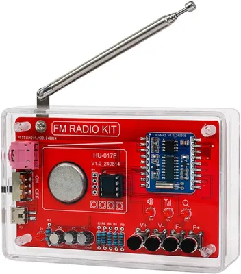 Obrázek produktu pro Stavebnice FM rádia pro kutily 87–108 MHz, elektronická pájecí sada RDA5807, výukový projekt pro začátečníky v elektronice a hobby