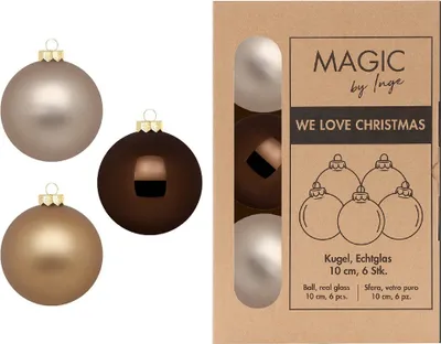 Produktbild von Weihnachtskugeln Glas 10cm 6 Stück - Elegant Lounge