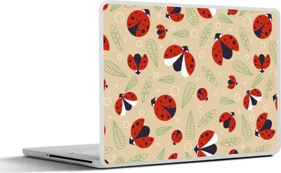Produktbild von MuchoWow® Laptop Aufkleber Sticker Cover Marienkäfer - Blätter - Design 32.5x23.5 cm - Sticker für Laptop - Selbstklebend