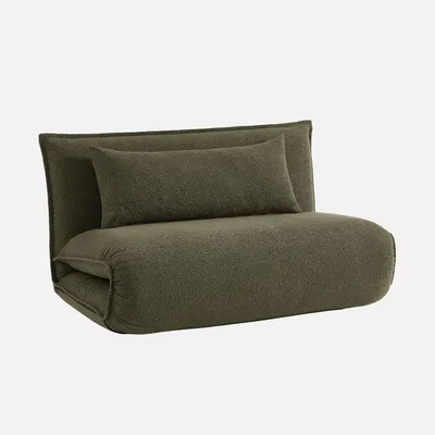 Produktbild von sweeek - 2-Sitzer Schlafsofa mit Bezug aus strukturiertem Bouclé - Khaki