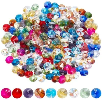 Image de Bâtonnets sphériques en verre à huit faces - Design à facettes - 200 pièces de 8 mm
