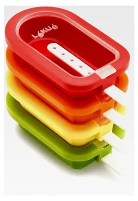 Produktbild von Eisformen, stapelbar, 16,5 cm, 4 Stück, Silikon, Rot/Gelb