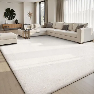 Productafbeelding van Vloerkleed - Kunststof - Hoogpolig - Antislip - Machinewasbaar - Grijs en Crème - Lemon Vloerkleden
