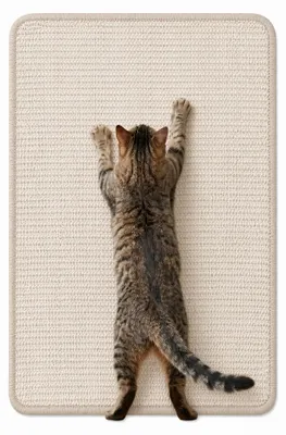 Imagen del producto de Alfombrilla para gatos, fabricada con sisal natural, de 60 x 40 cm, autoadhesiva