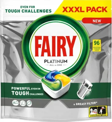 Obrázok produktu pre Fairy Platinum All in One Kapsułki do zmywarki Lemon, 96 sztuk (PRODUKT Z NIEMIEC)