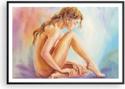 Produktbild von Gerahmtes Poster - Schwarzer Rahmen - Frau Nacktheit Abgesehen von - 100x70 cm - Wand Bild - Wanddeko - Wandbilder - Wandposter - Bilderrahmen - Bilder - Kunstdruck - Wandbild - P2BAA100x70-4174