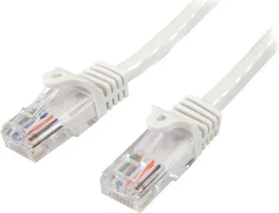 Produktbild von StarTech.com 0,5m Cat5e Ethernet Netzwerkkabel Snagless mit RJ45 - Weiß, 0,5 m, Cat5e, U/UTP (UTP), RJ-45, RJ-45, Weiß