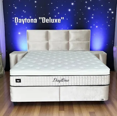 Produktbild von Boxspringbett Daytona "Deluxe" 180 x 200cm Beige mit 2 Nachtkonsolen Voll-orthopädisches Komfortbett mit Bettkasten, inkl. Lieferung und Montage