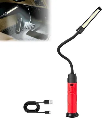Zdjęcie produktu dla Superjasna lampa warsztatowa LED, 10 W, 1000 lumenów, akumulatorowa, z 3 trybami, idealna do warsztatu i inspekcji, zasięg do 50 metrów
