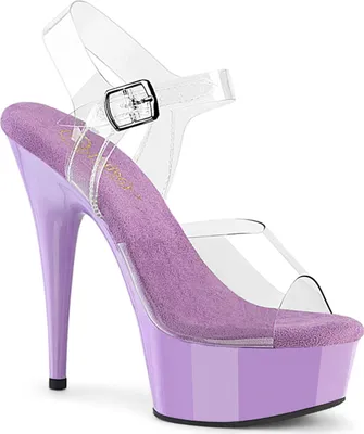 Produktbild von DELIGHT-608 y Pleaser Damen High Heels Plateau Sandalen transparent lavendel