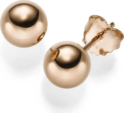 Ohrstecker-Kugel-8mm-585-Rotgold-glänzend