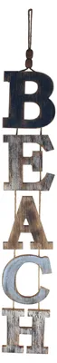 Wanddekor Strand Holz/Metall 14x98 cm