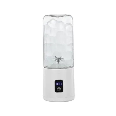 Produktbild von Tragbarer Smoothie Mixer, 500ml USB Aufladbarer Mini Standmixer, Elektrischer Shake Becher, Ideal für Reisen & Fitness, Weiß