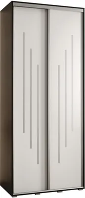 Produktbild von MEBLE KRYSPOL Davos 8 Schrank, zwei Türen - 235,2x100x45 cm - Schwarz Weiß Silber