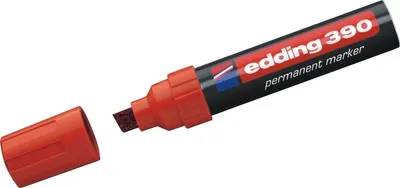 Produktbild von Permanentmarker edding 390 rot Packung mit 10 Stück
