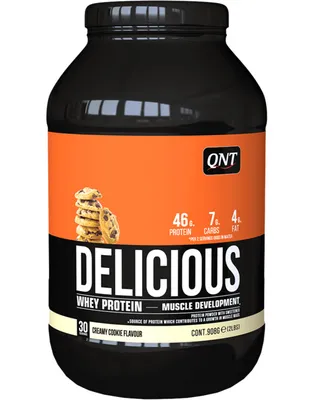 Zdjęcie produktu dla QNT Delicious Whey Protein 908 g truskawka / Białko serwatkowe / Pyszna mieszanka białka serwatkowego o niesamowitym smaku