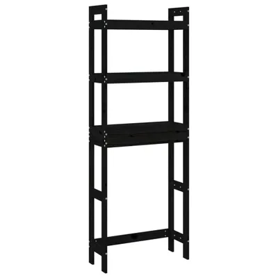 Zdjęcie produktu dla vidaXL Półka pod toaletę czarna 63x26x171 cm lite drewno sosnowe
