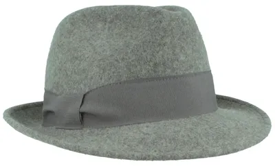 Schlichter Trilby mit Ripsband-Garnitur von Hut-Breiter in grau