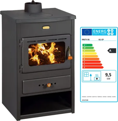 Produktbild von Kaminofen Prity K1 CP - 9.5 kW mit Gusseisen Top